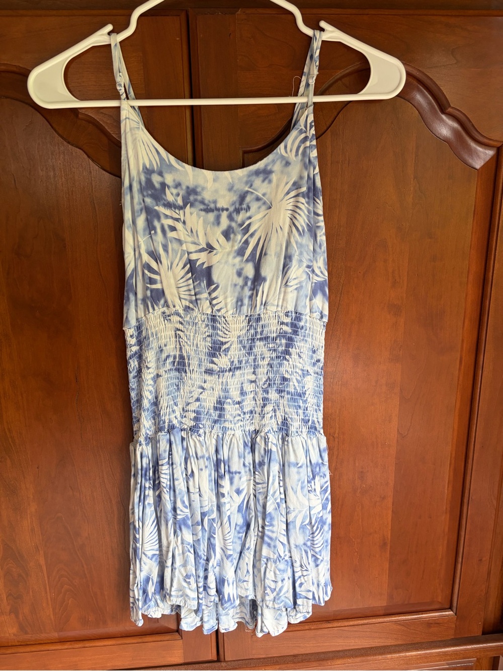 Ocean Drive Light Blue and White Smocked Sundress